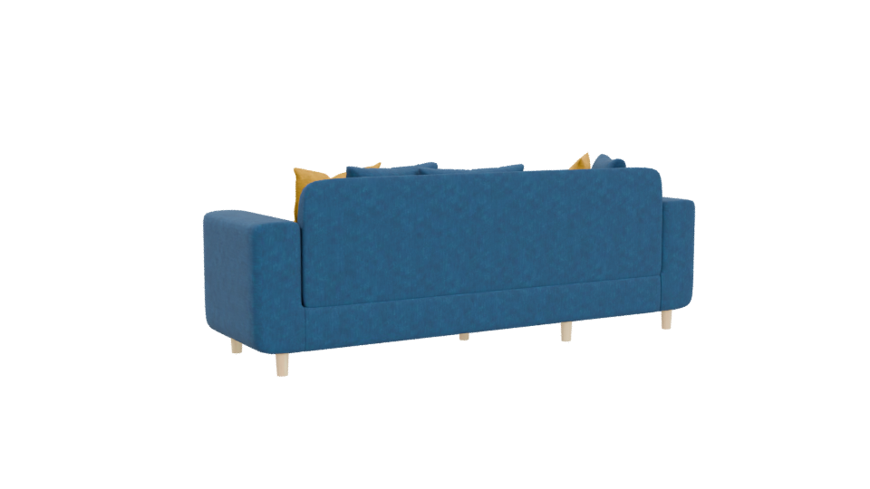 Stylish Blue Sofa 3D Model - Professional 3D Model Render 4