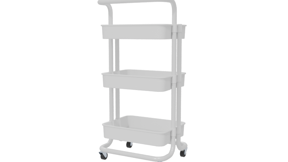 Stylish Multi-Tier Utility Cart 3D - Professional 3D Model Render 6