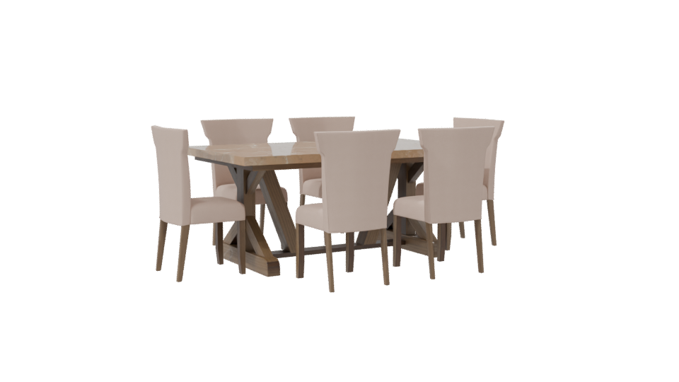 Elegant Dining Table Set 3D - Professional 3D Model Render 7