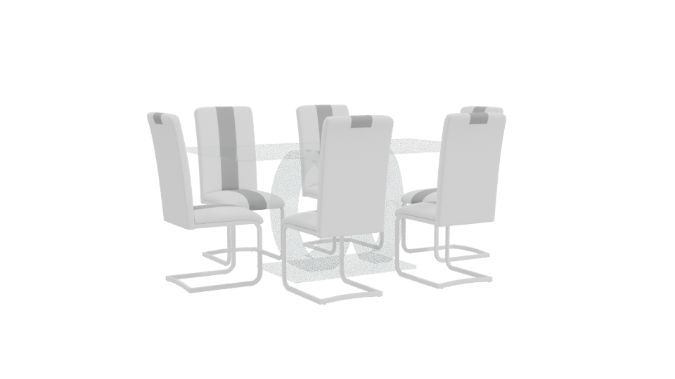 Contemporary Glass Dining Table Set - Professional 3D Model Render 10