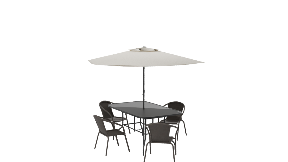 Modern Outdoor Dining Set 3D - Professional 3D Model Render 7