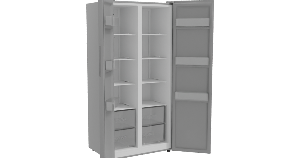 Stylish Double Door Refrigerator Model - Professional 3D Model Render 10