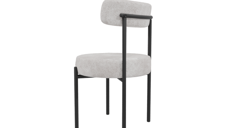 Contemporary Fabric Dining Chair 3D Model - Professional 3D Model Render 3