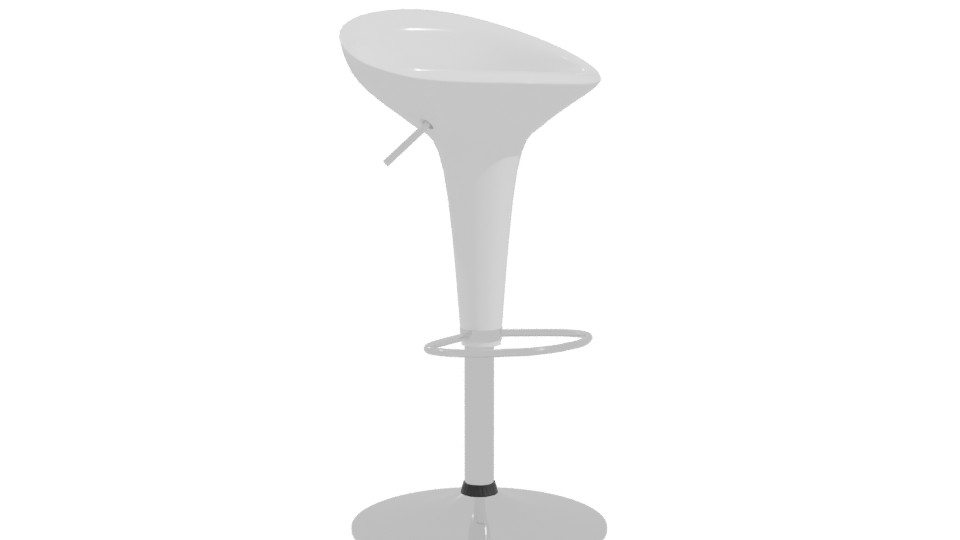 Stylish White Bar Stool 3D - Professional 3D Model Render 10