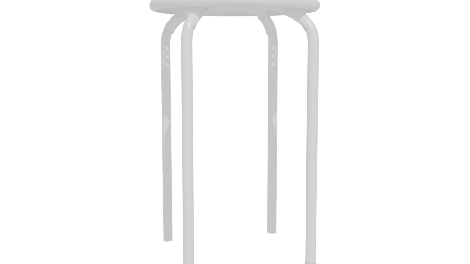 White Perforated Stool 3D Model - Professional 3D Model Render 12