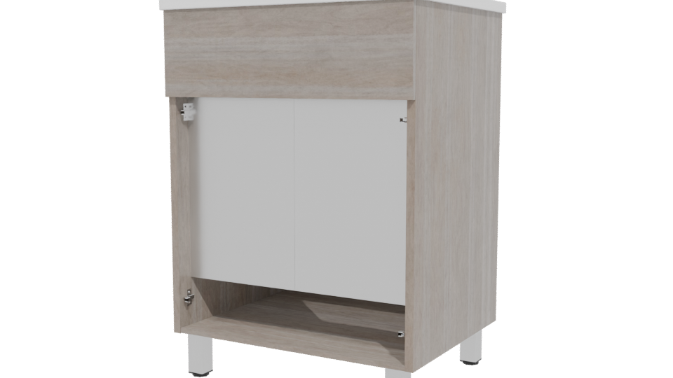 Contemporary Wooden Storage Cabinet 3D Model - Professional 3D Model Render 12
