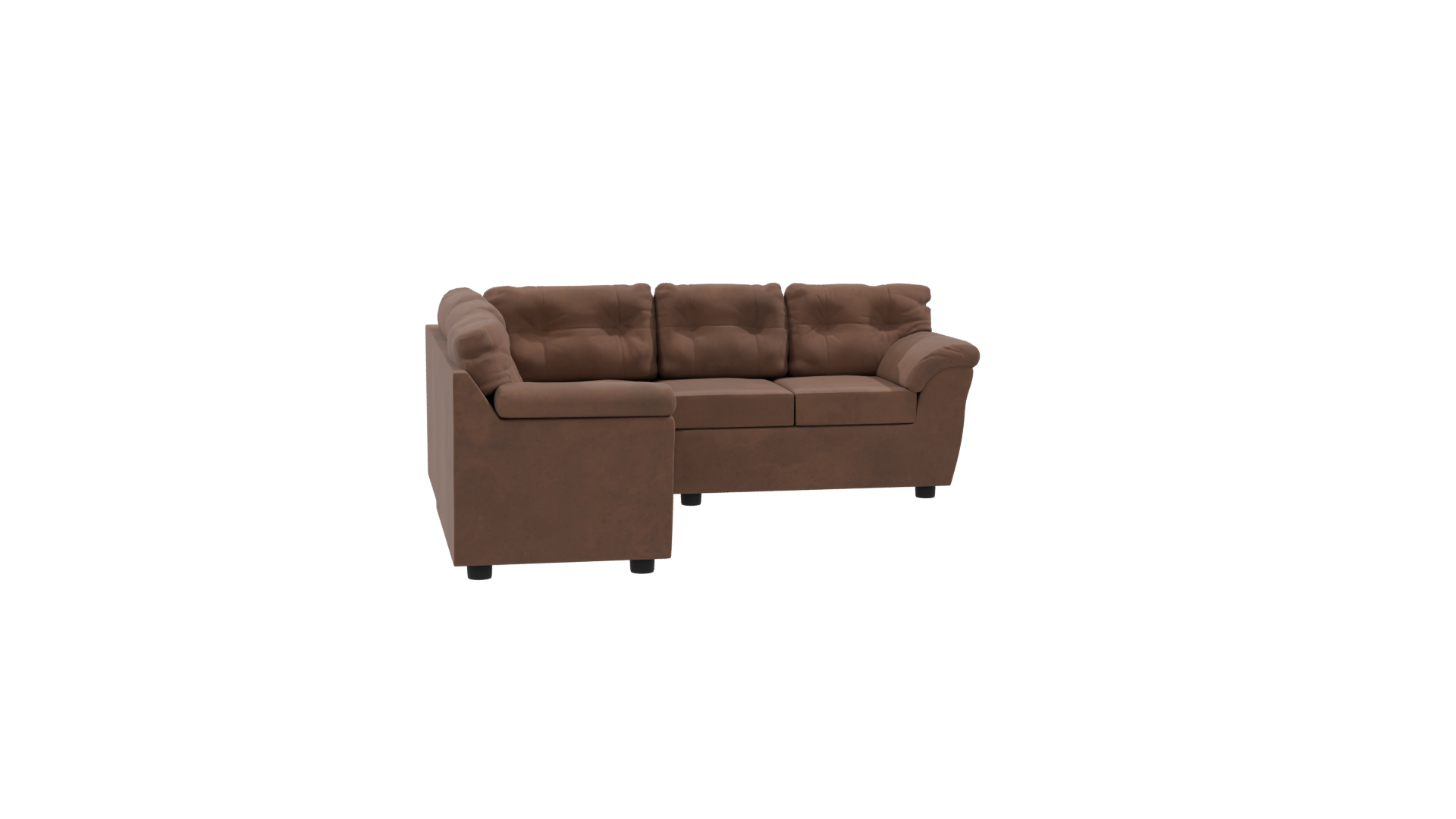 Luxe Brown Fabric Sofa 3D - Professional 3D Model Render 9