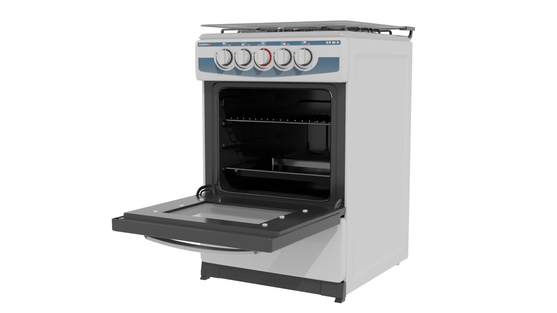 Stylish Gas Stove 3D Model - Professional 3D Model Render 12