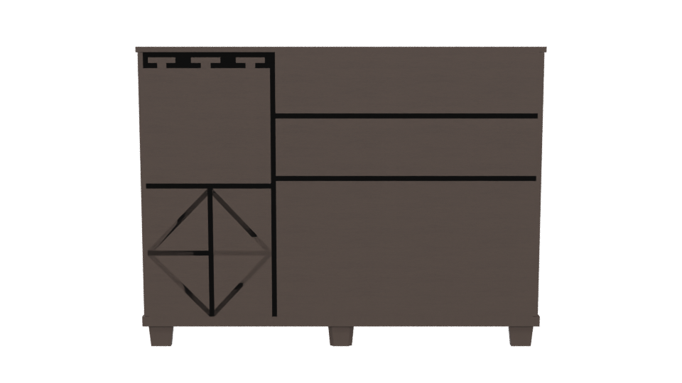 Stylish Modern Glass-Front Cabinet - Professional 3D Model Render 5