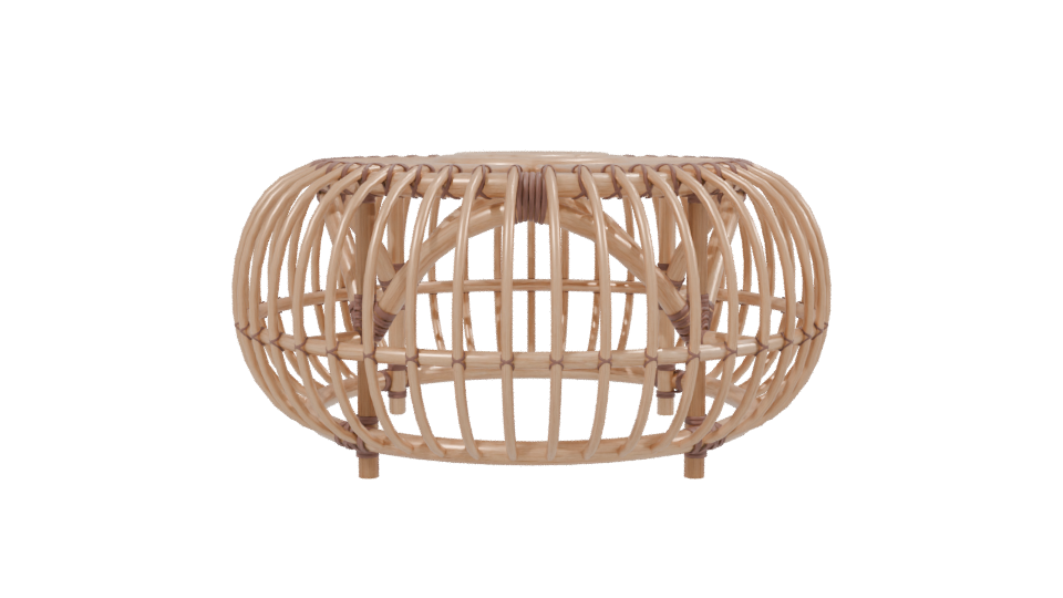 Stylish Rattan Coffee Table 3D - Professional 3D Model Render 2
