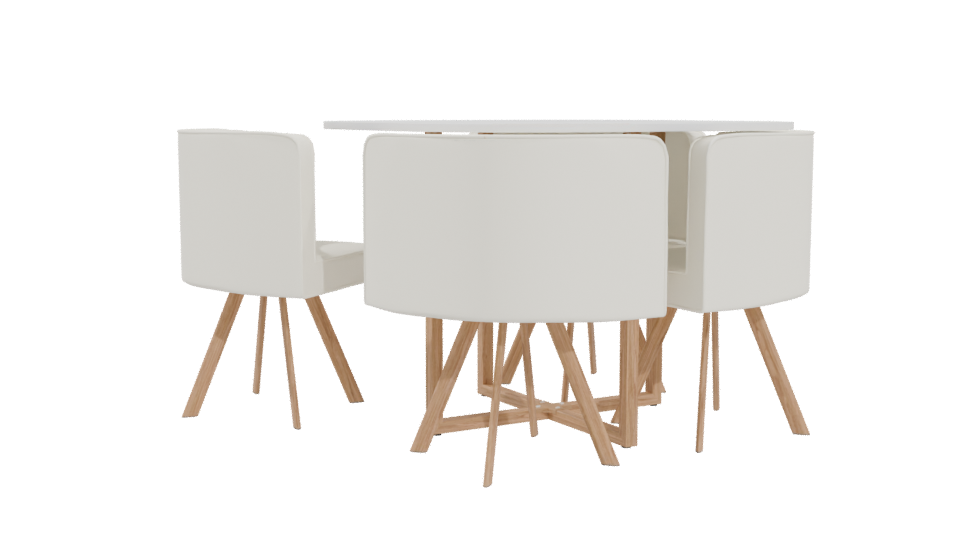 Modern Dining Table and Chairs Set - Professional 3D Model Render 4