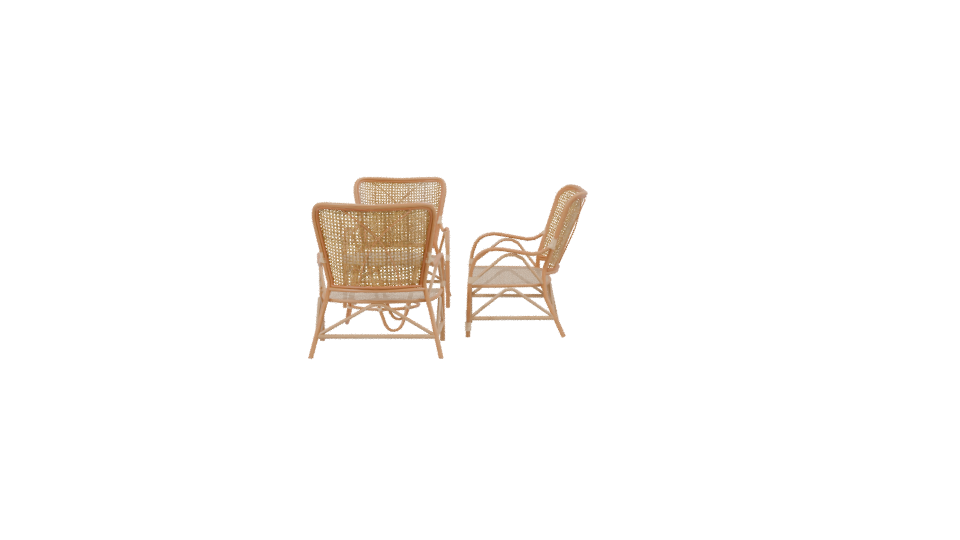 Stylish Rattan Furniture Set 3D - Professional 3D Model Render 2