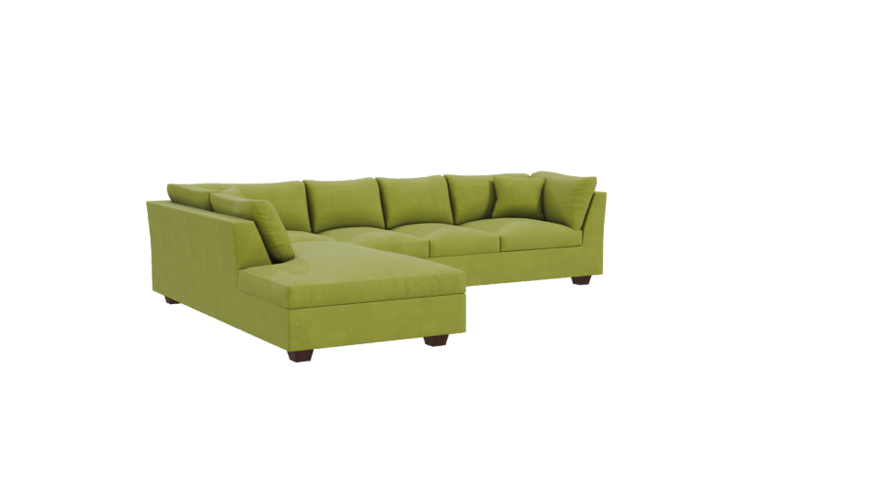 Stylish Green Sectional Sofa 3D - Professional 3D Model Render 10