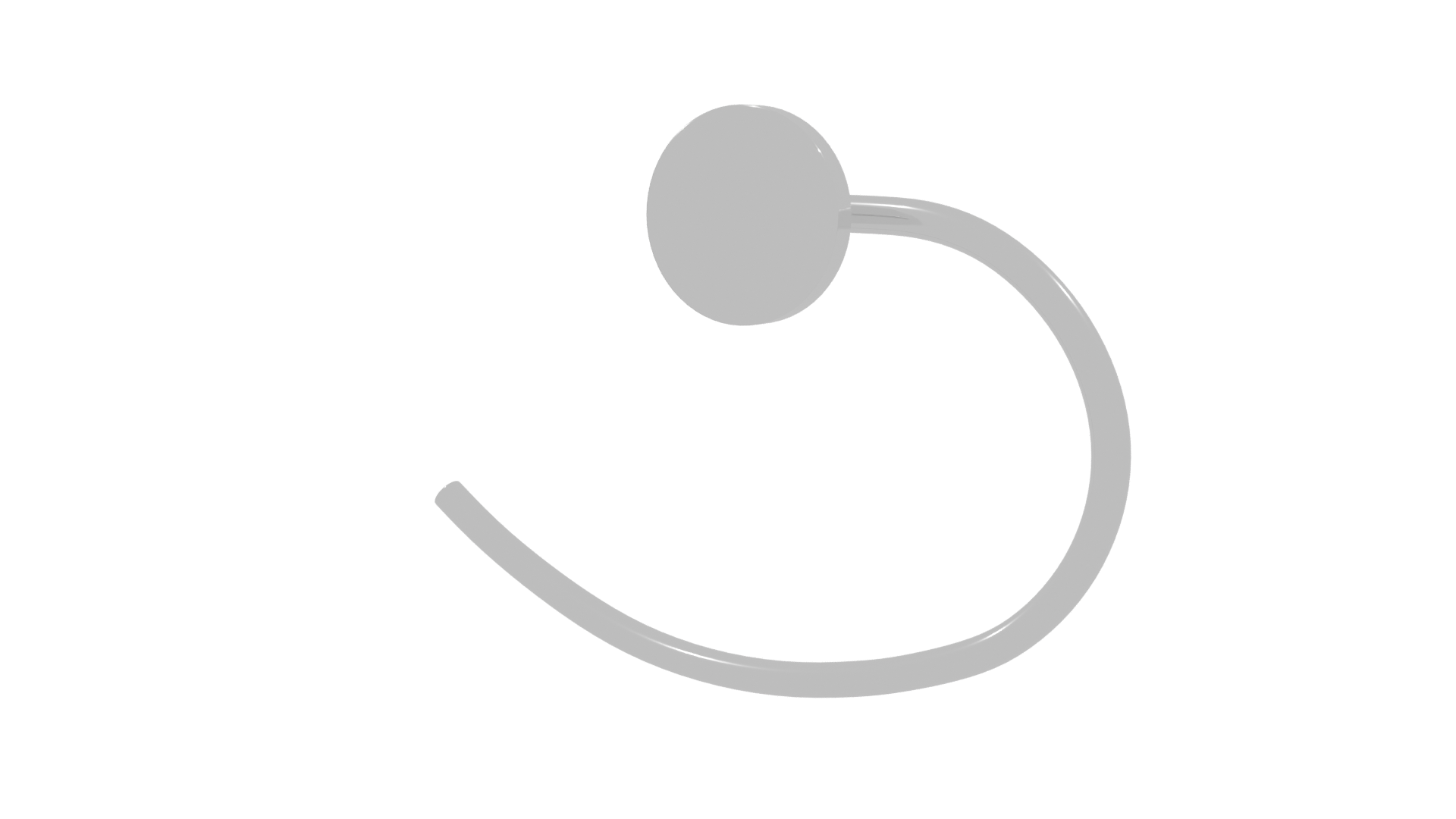 Stylish Minimalist Hoop Earring 3D Model - Professional 3D Model Render 9