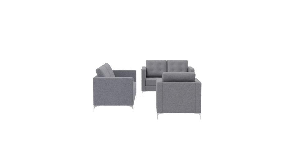 Stylish Grey Sofa Set 3D Model - Professional 3D Model Render 8