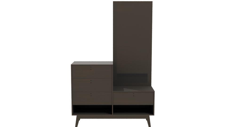 Contemporary Wooden Dresser with Mirror 3D Model - Professional 3D Model Render 11