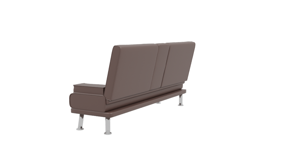 Stylish Brown Sofa Model 3D - Professional 3D Model Render 3