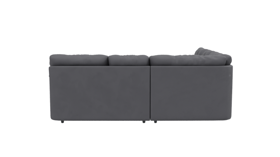 Contemporary L-Shaped Fabric Sofa 3D Model - Professional 3D Model Render 2