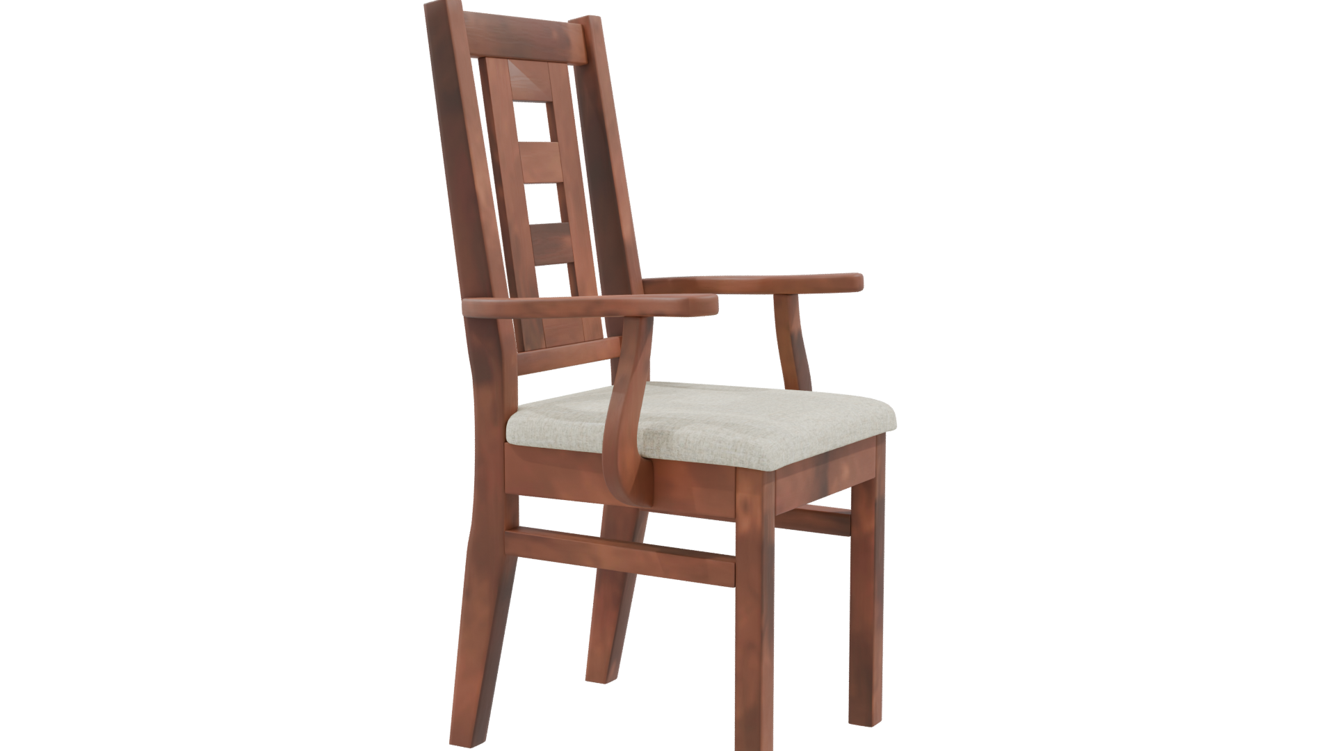 Elegant Wooden Armchair 3D Model - Professional 3D Model Render 9
