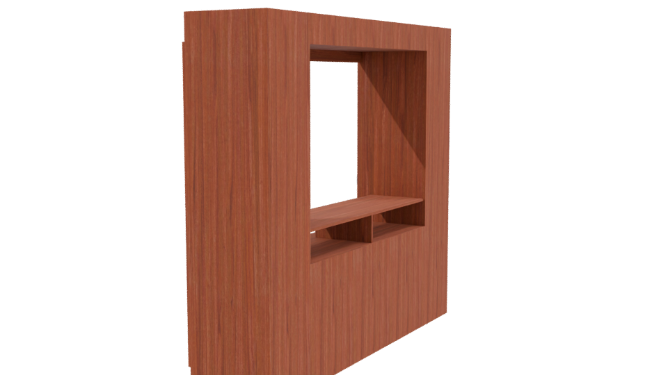 Stylish Wooden TV Stand Model - Professional 3D Model Render 3