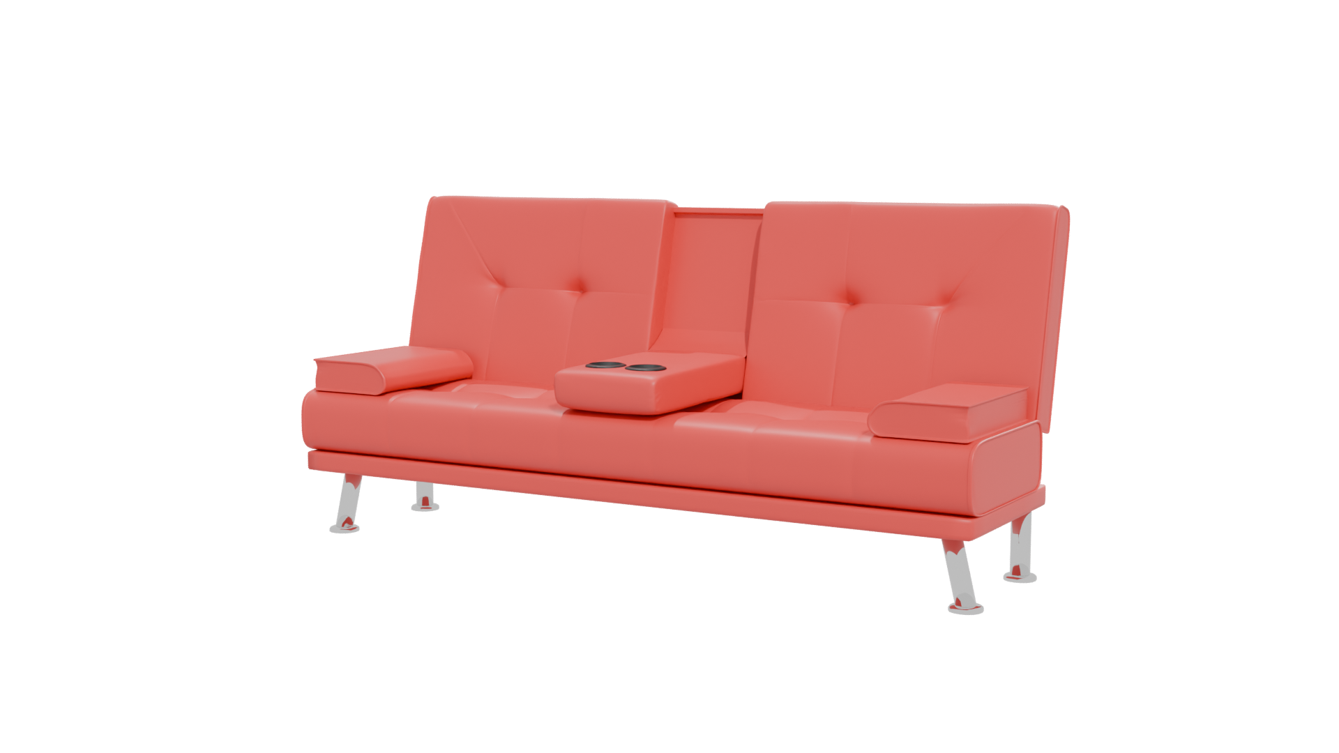 Stylish Sofa with Cup Holders - Professional 3D Model Render 12