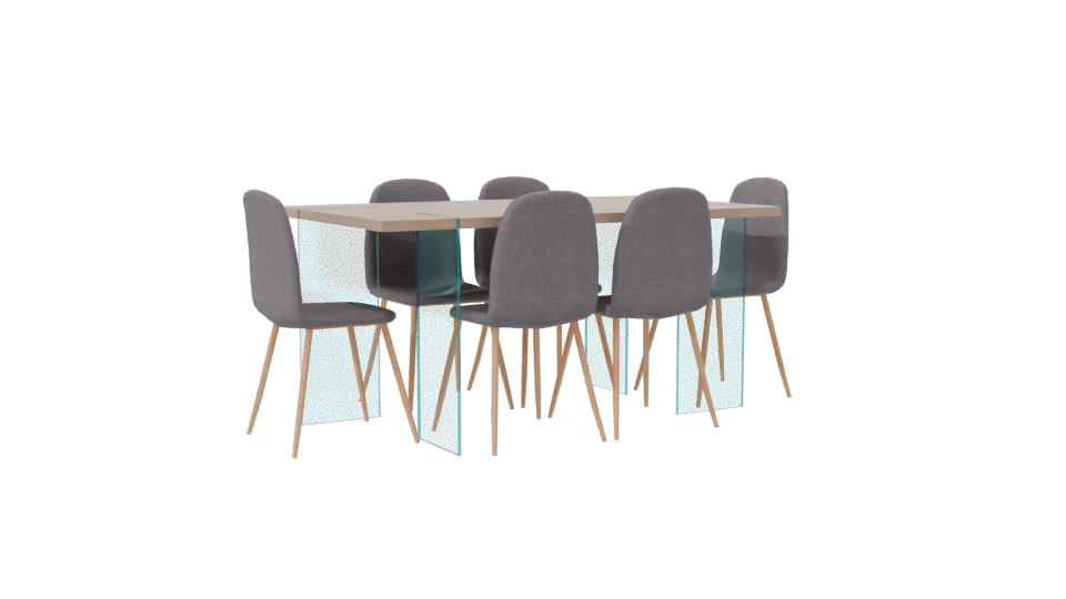 Minimalist Dining Table Set 3D - Professional 3D Model Render 7
