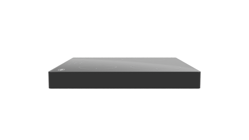Sleek Black Induction Cooktop 3D Model - Professional 3D Model Render 2