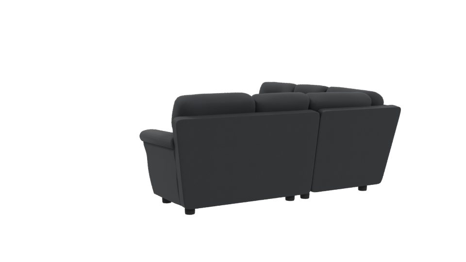 Stylish Black Sectional Sofa 3D - Professional 3D Model Render 4