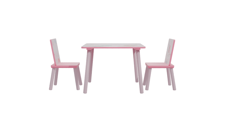 Charming Kids' Table and Chair Set 3D Model - Professional 3D Model Render 11