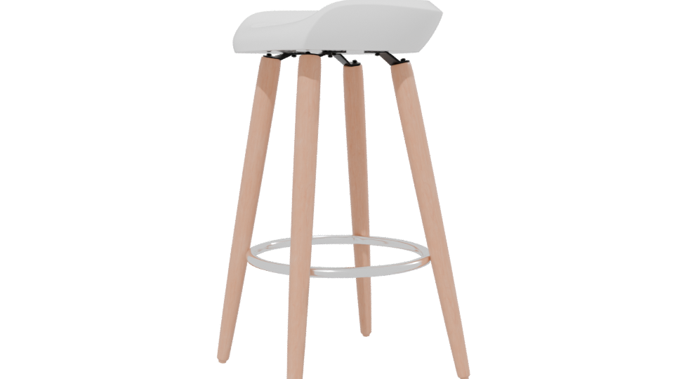 Stylish Modern Bar Stool Model - Professional 3D Model Render 13