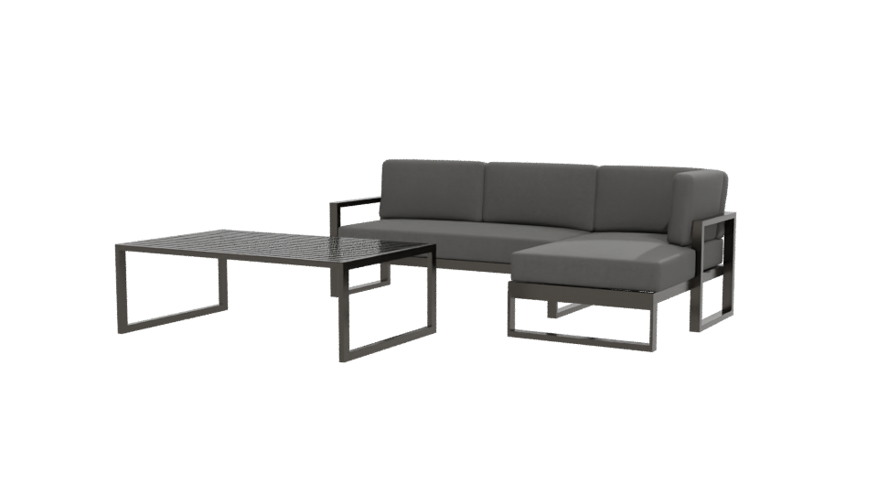 Contemporary Outdoor Sectional Sofa Set 3D Model - Professional 3D Model Render 12