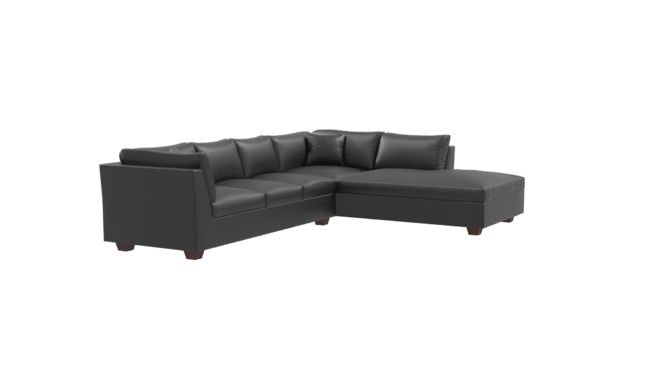 Modern L-Shaped Leather Sofa 3D - Professional 3D Model Render 9