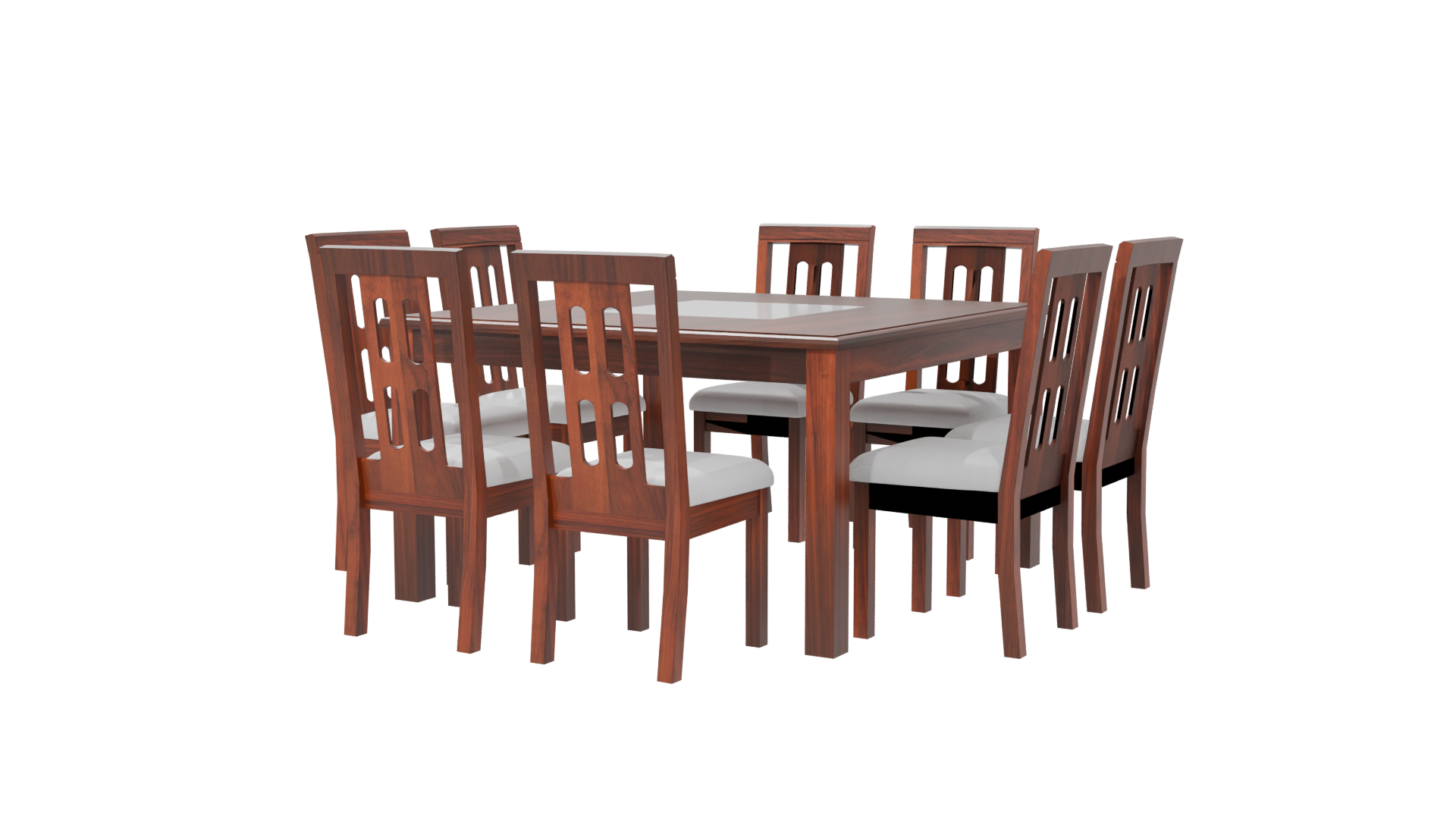 Elegant Wooden Dining Set 3D - Professional 3D Model Render 6