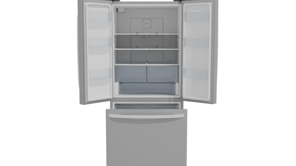 Modern French Door Refrigerator Model - Professional 3D Model Render 11