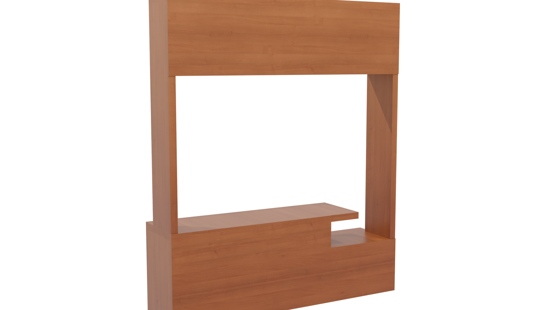 Contemporary Wooden Storage Unit 3D - Professional 3D Model Render 4