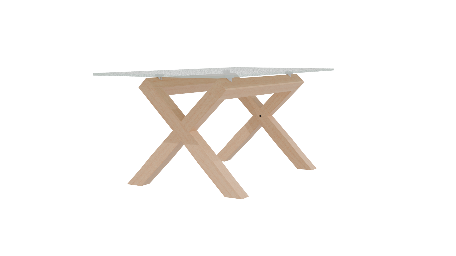 Stylish Glass Top Dining Table - Professional 3D Model Render 3