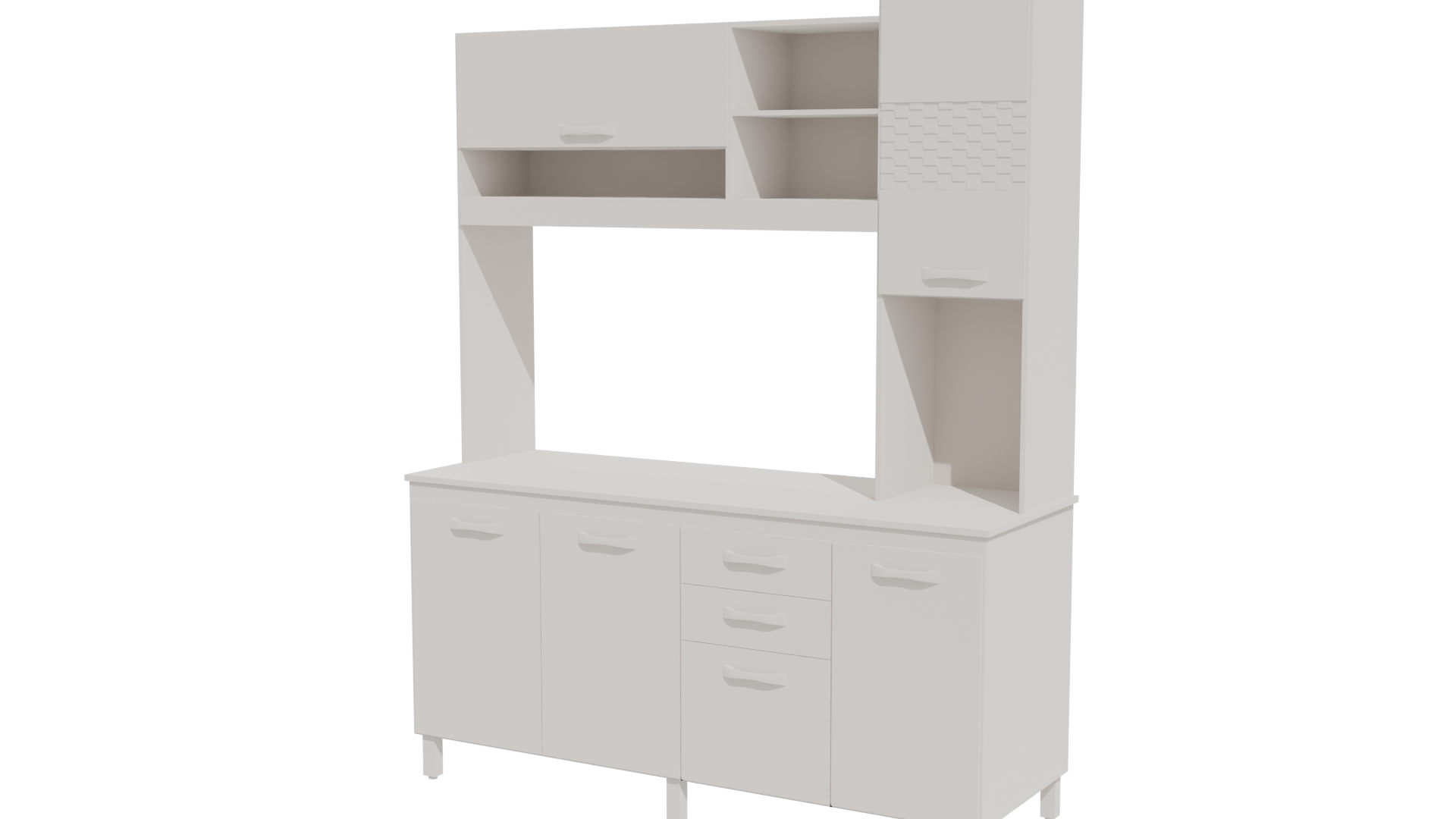 Stylish Kitchen Storage Unit 3D - Professional 3D Model Render 4