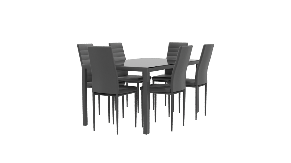 Stylish Modern Dining Table Set 3D Model - Professional 3D Model Render 9