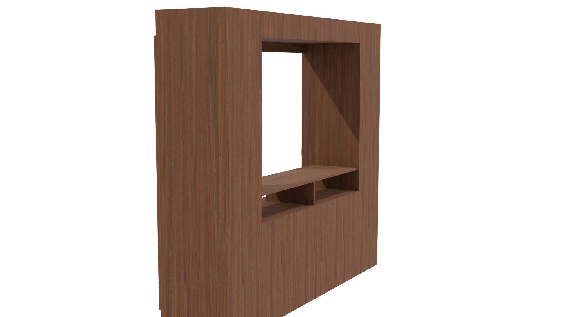 Stylish Wooden Entertainment Center 3D - Professional 3D Model Render 3