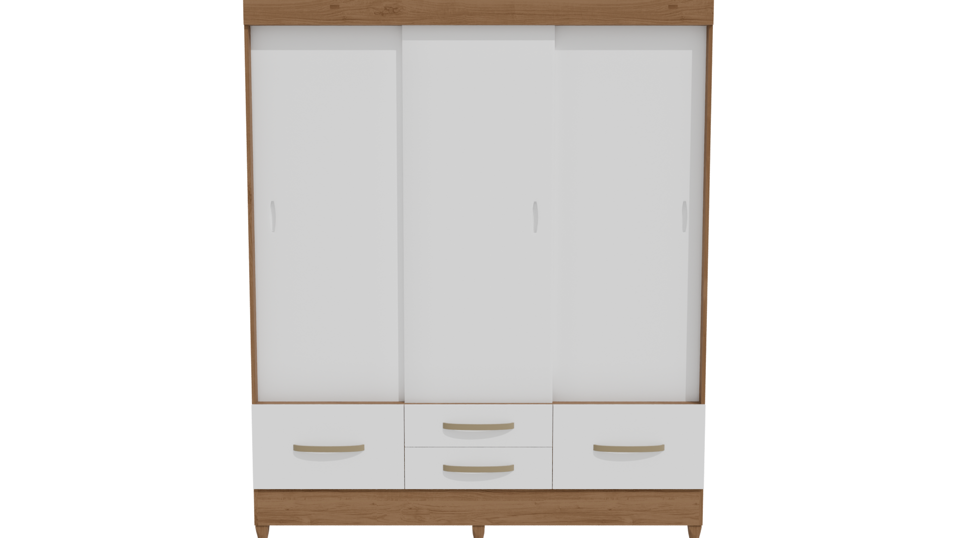 Elegant Wooden Wardrobe 3D Model - Professional 3D Model Render 11