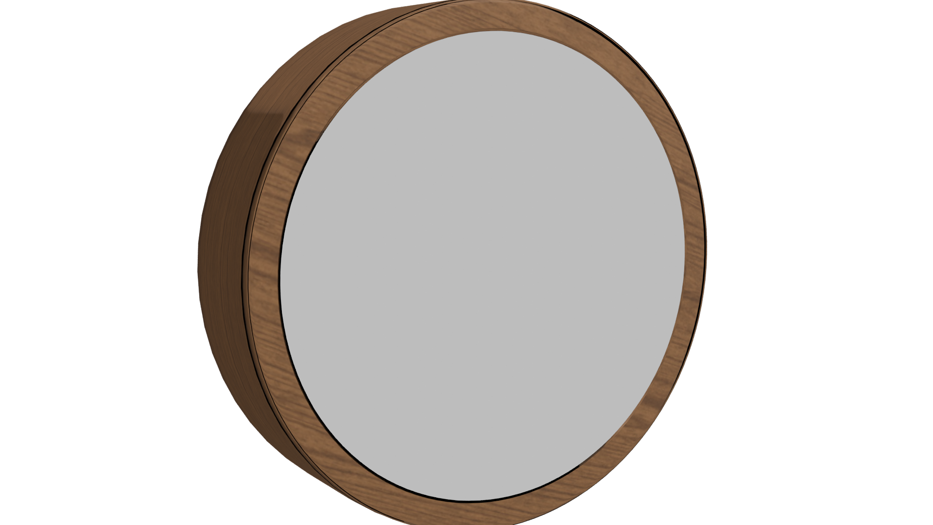 Stylish Round Wooden Mirror 3D - Professional 3D Model Render 10
