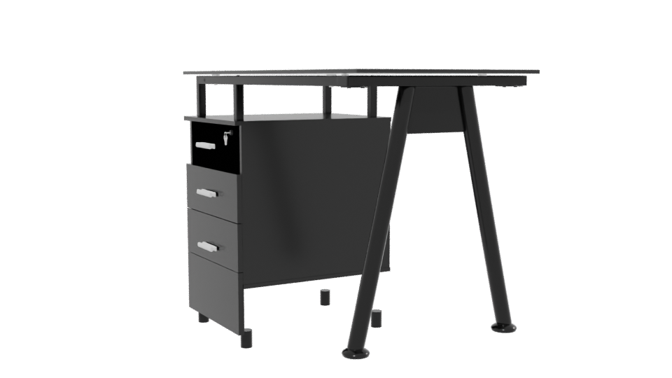 Stylish Modern Writing Desk 3D - Professional 3D Model Render 13