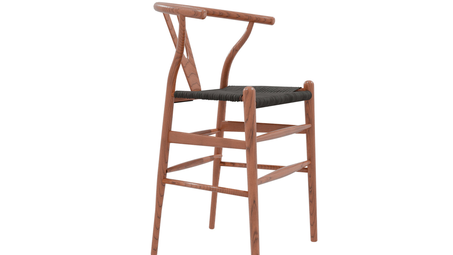 Stylish Wooden Barstool Model - Professional 3D Model Render 24