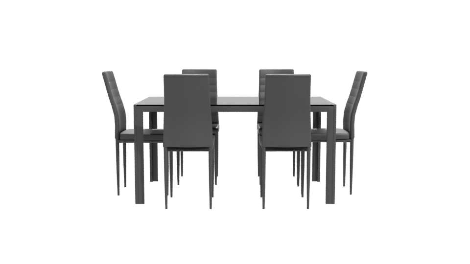 Stylish Modern Dining Table Set 3D Model - Professional 3D Model Render 11