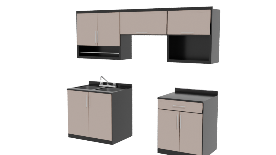 Stylish Kitchen Cabinet Set 3D - Professional 3D Model Render 12