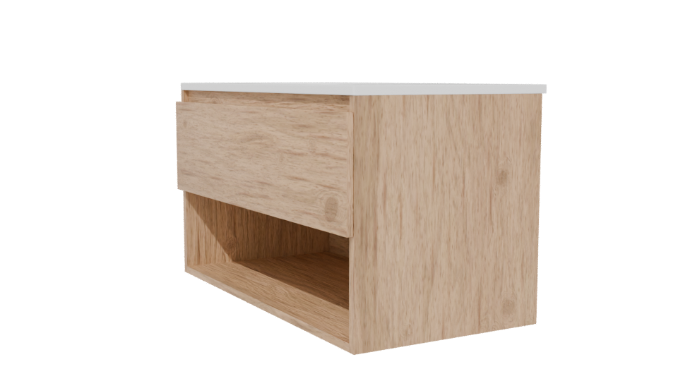 Minimalist Wooden Bathroom Vanity - Professional 3D Model Render 13