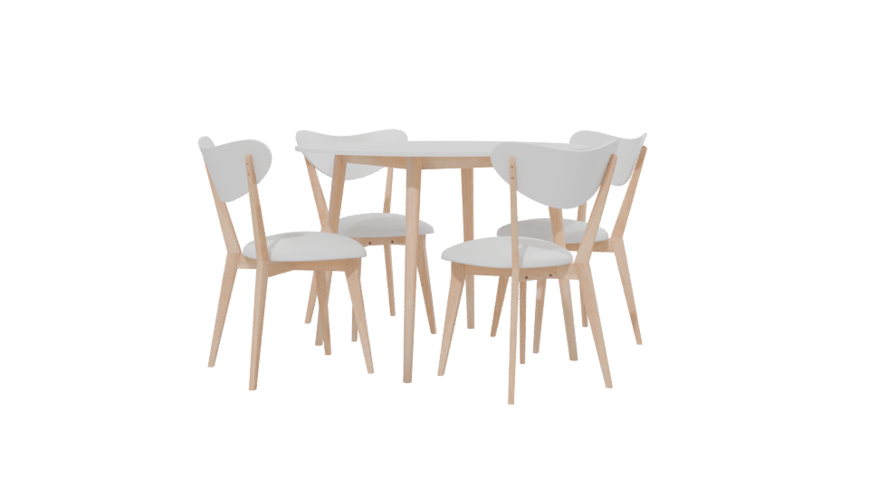 Dining Table with 4 Chairs 3D - Professional 3D Model Render 13