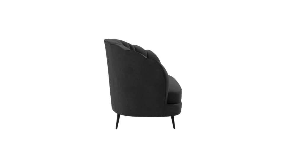Stylish Black Velvet Sofa 3D - Professional 3D Model Render 8