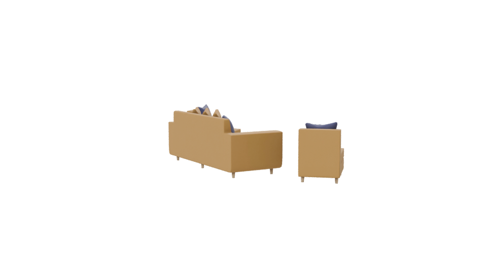 Living Room Sofa Set 3D Model - Professional 3D Model Render 7