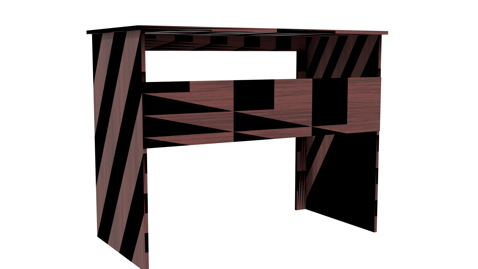 Elegant Wooden Writing Desk 3D Model - Professional 3D Model Render 4